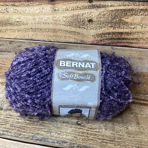 Bernat SOFT BOUCLE Yarn Mauve Shades Purple White, #22935 5 oz. (New) - Picture 1 of 5